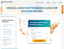 Tablet Screenshot of medicalassistantprogramsguide.net